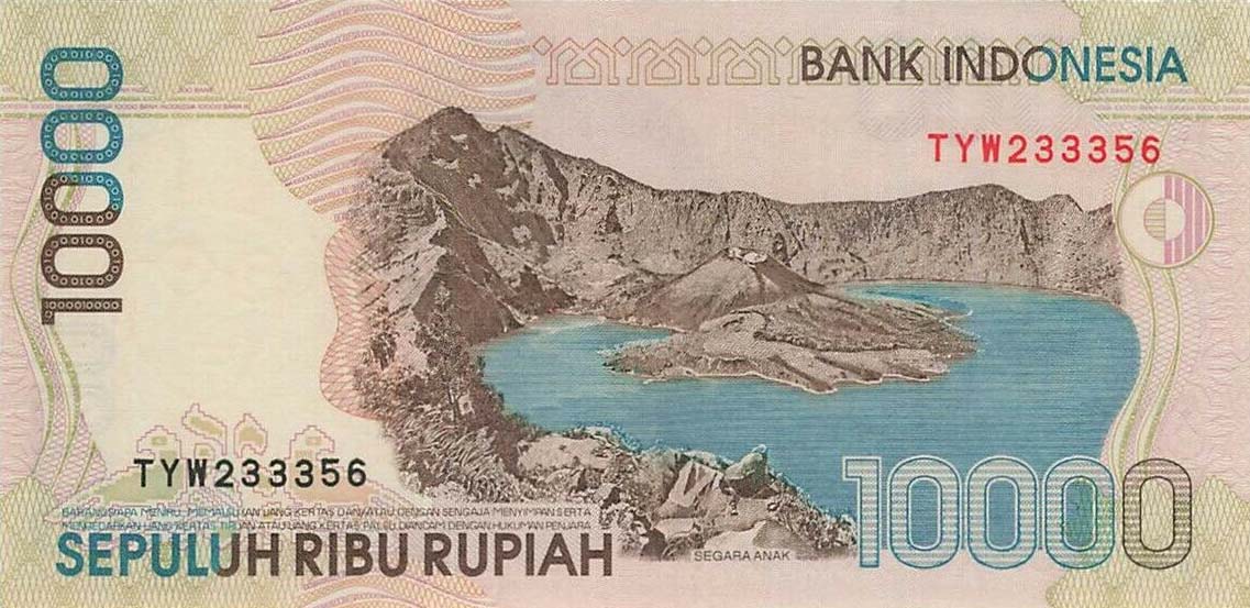 Back of Indonesia p137g: 10000 Rupiah from 2004