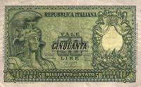 p91b from Italy: 50 Lire from 1951