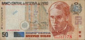 p169 from Peru: 50 Nuevos Soles from 1998