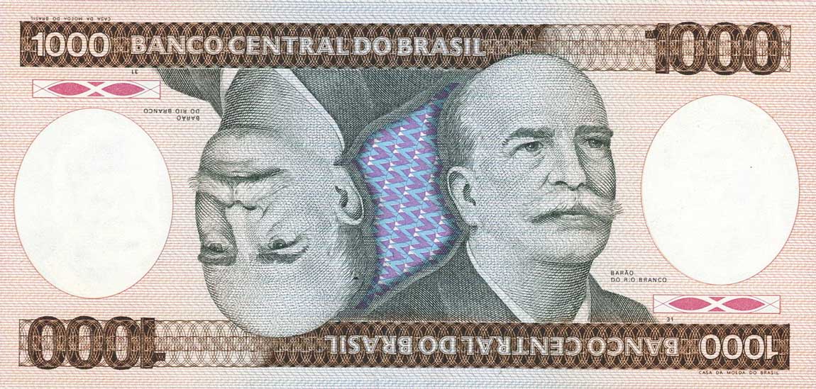 Front of Brazil p201a: 1000 Cruzeiros from 1981