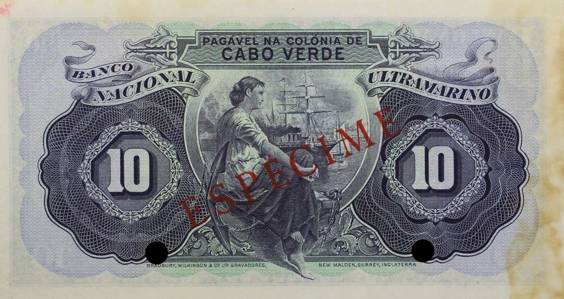 Back of Cape Verde p42s: 10 Escudos from 1945