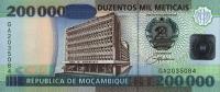 p141 from Mozambique: 200000 Meticas from 2003
