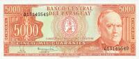 p208 from Paraguay: 5000 Guarani from 1952