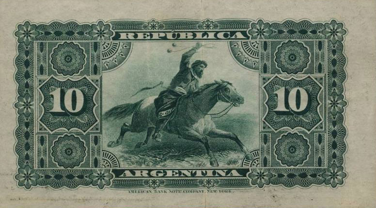 Back of Argentina p6: 10 Centavos from 1884