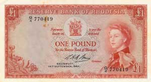 rhodesia 1 pound from 1964