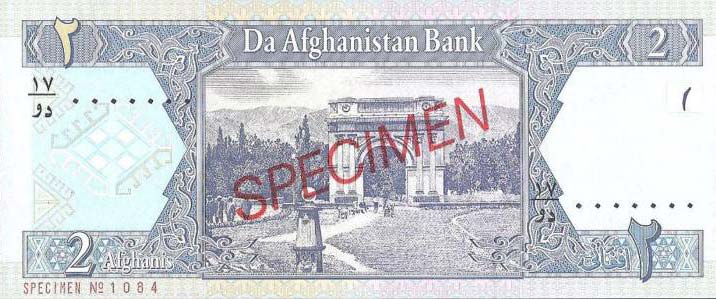 Back of Afghanistan p65s: 2 Afghanis from 2004