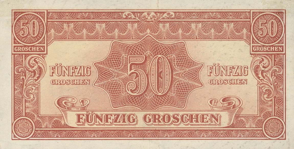 Back of Austria p102b: 50 Schilling from 1944