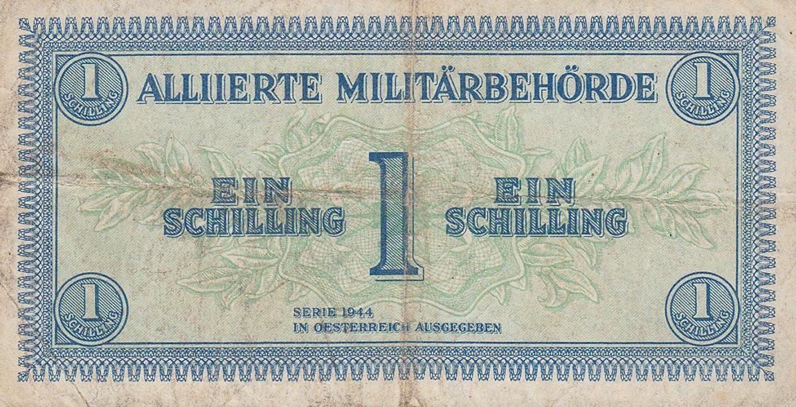 Front of Austria p103a: 1 Schilling from 1944
