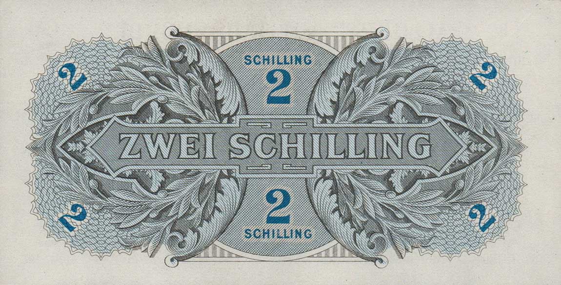 Back of Austria p104a: 2 Schilling from 1944