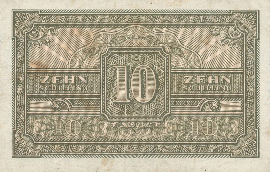 Back of Austria p106a: 10 Schilling from 1944