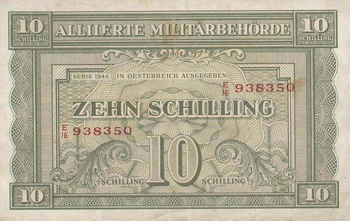 Front of Austria p106a: 10 Schilling from 1944