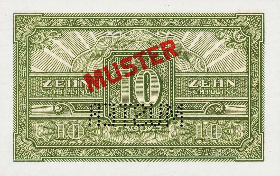 Back of Austria p106s: 10 Schilling from 1944