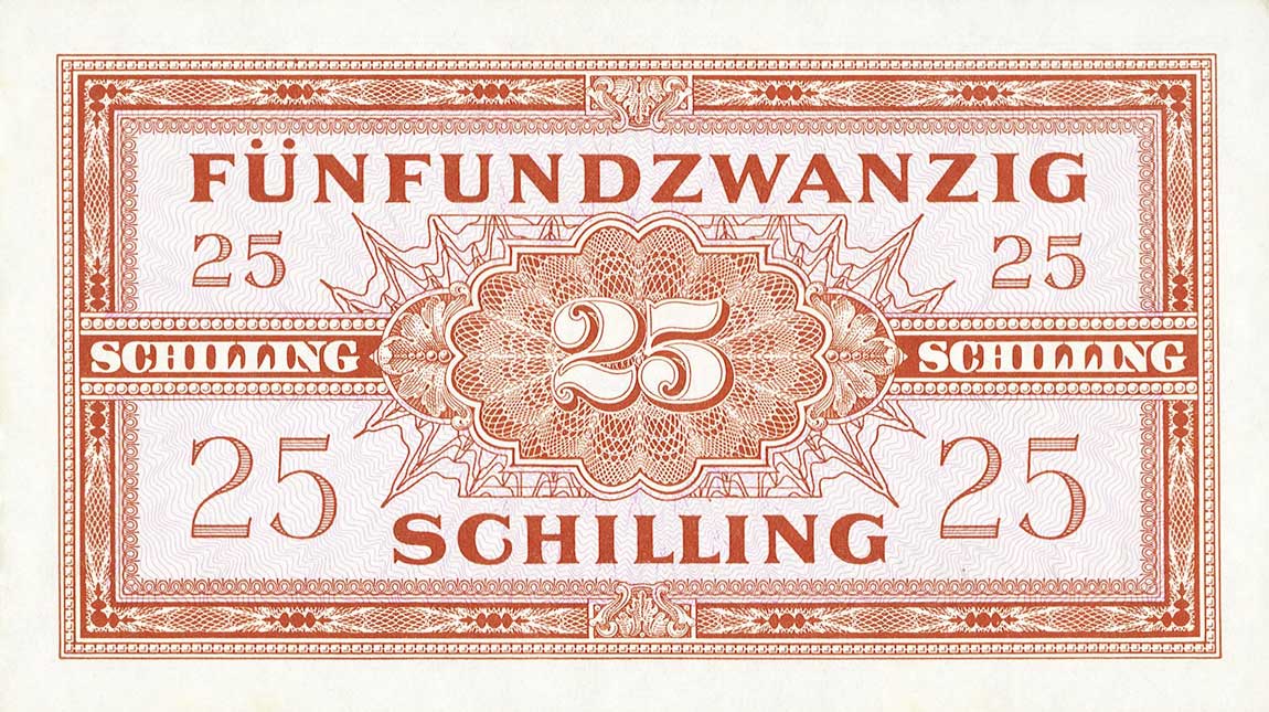 Back of Austria p108a: 25 Schilling from 1944
