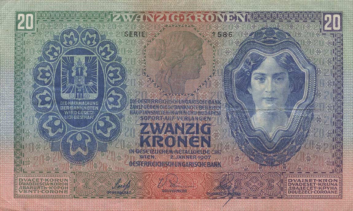 Front of Austria p10: 20 Kroner from 1907