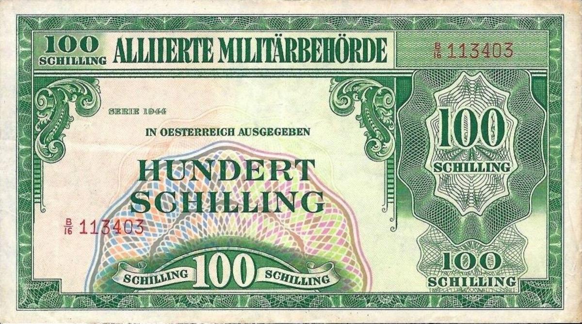 Front of Austria p110b: 100 Schilling from 1944