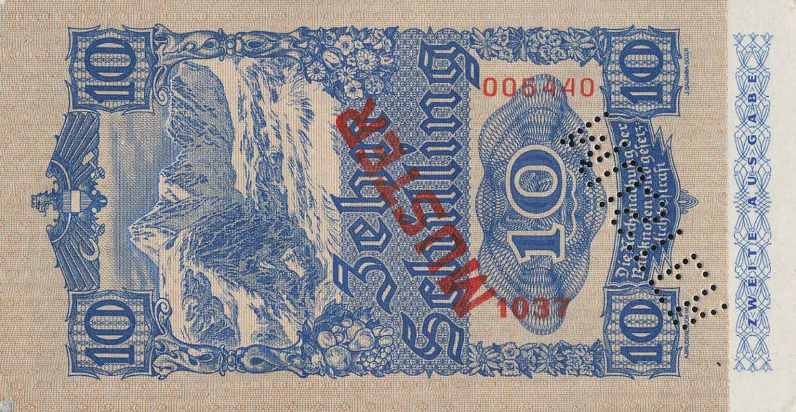 Back of Austria p115s: 10 Schilling from 1945