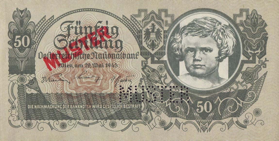 Front of Austria p117s: 50 Schilling from 1945
