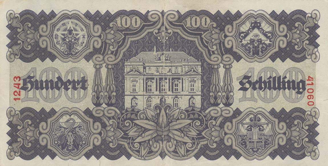 Back of Austria p118: 100 Schilling from 1945