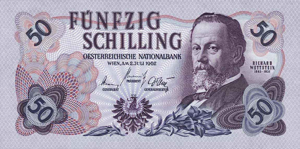 Front of Austria p137a: 50 Schilling from 1962