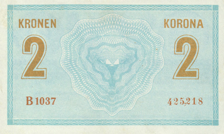 Back of Austria p17a: 2 Kroner from 1914