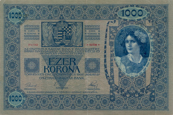 Back of Austria p58: 1000 Kroner from 1919