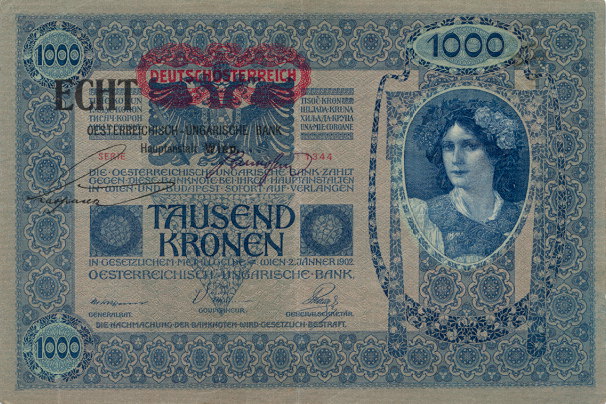 Front of Austria p58: 1000 Kroner from 1919