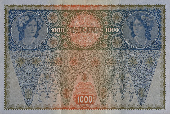 Back of Austria p61: 1000 Kroner from 1919