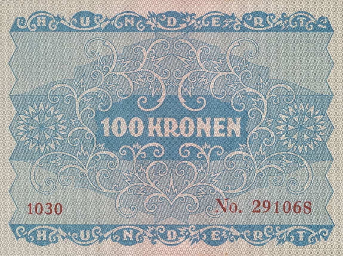 Back of Austria p77: 100 Kroner from 1922