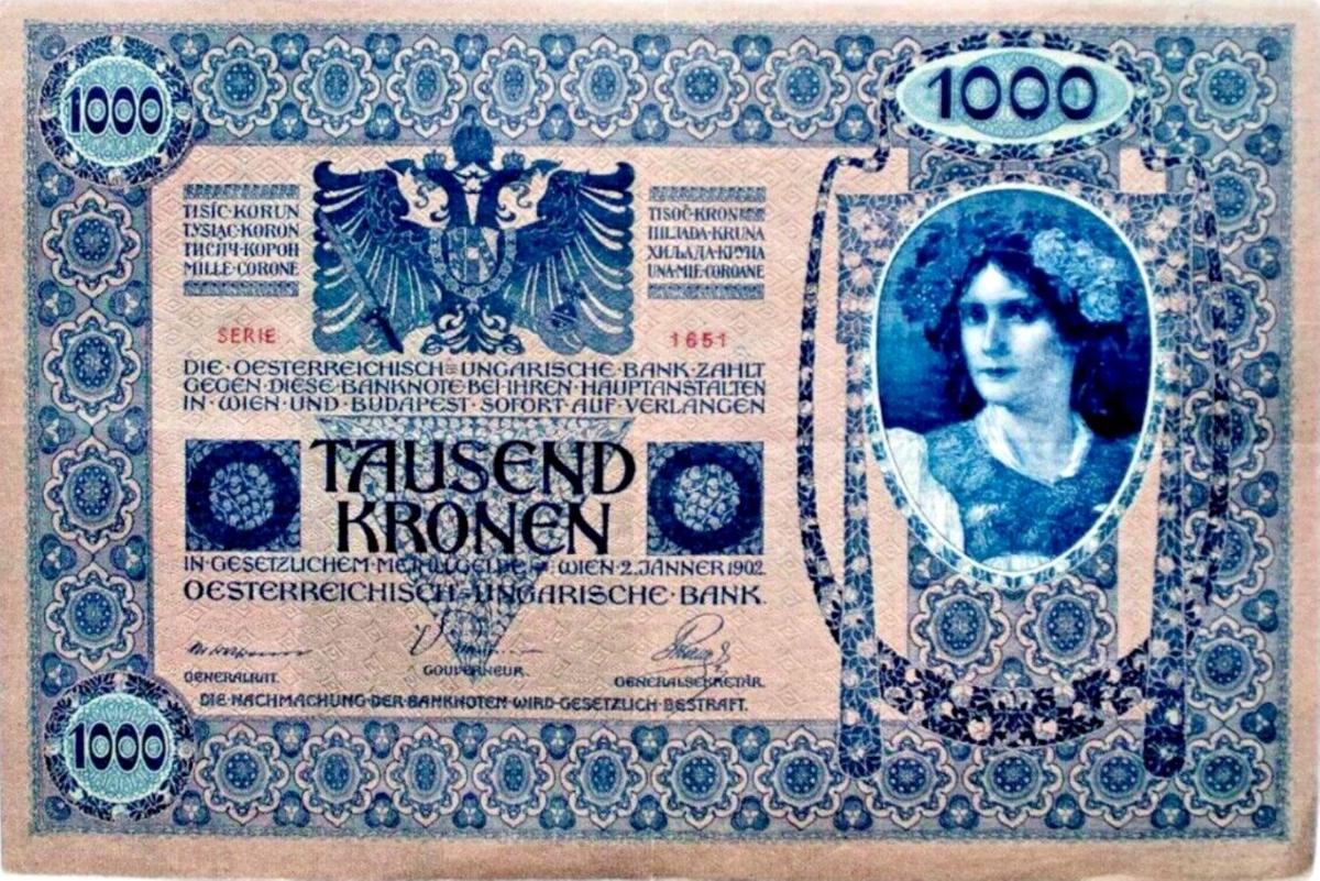 Back of Austria p8b: 1000 Kroner from 1902