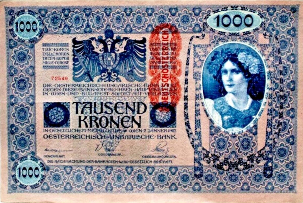 Front of Austria p8b: 1000 Kroner from 1902