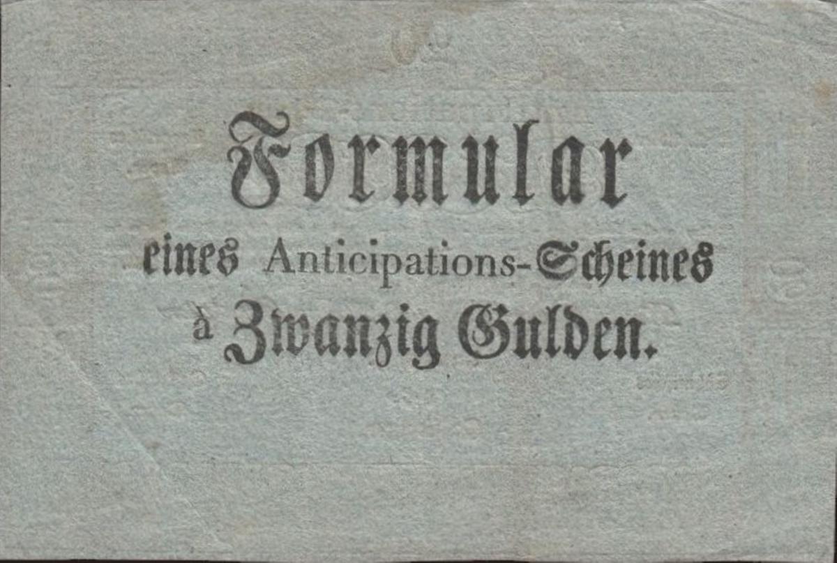 Back of Austria pA53b: 20 Gulden from 1813