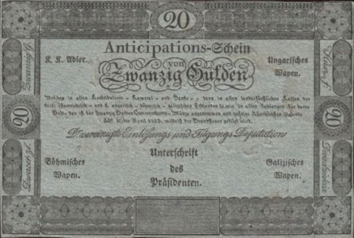 Front of Austria pA53b: 20 Gulden from 1813