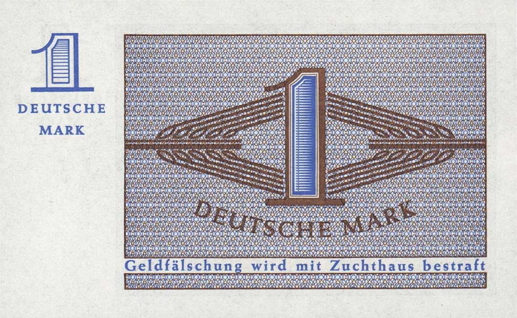Back of German Federal Republic p28: 1 Deutsche Mark from 1967