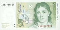 Gallery image for German Federal Republic p37a: 5 Deutsche Mark from 1991