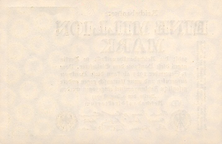 Back of Germany p102b: 1000000 Mark from 1923