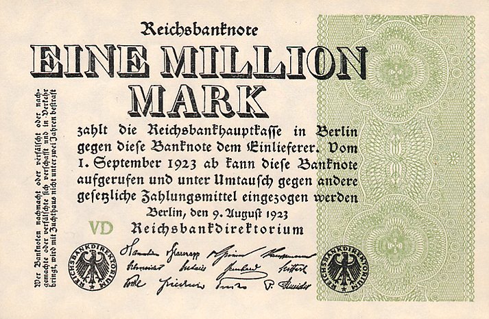 Front of Germany p102b: 1000000 Mark from 1923
