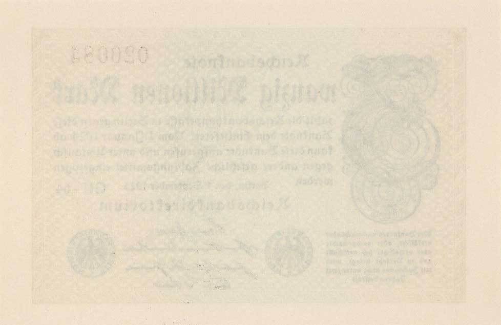 Back of Germany p108e: 20000000 Mark from 1923