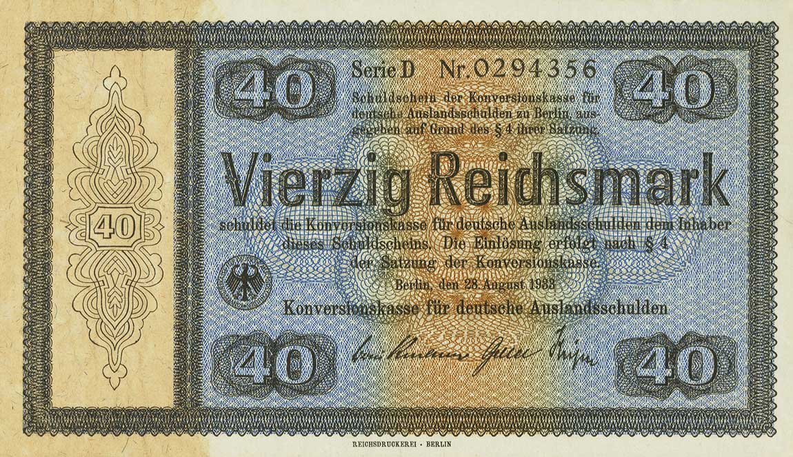 Front of Germany p202: 40 Reichsmark from 1933