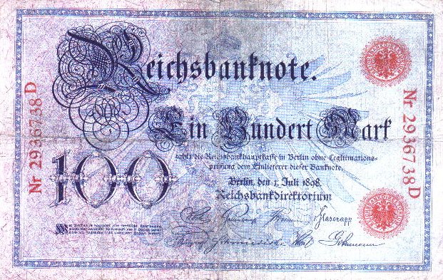 Front of Germany p20a: 100 Mark from 1898