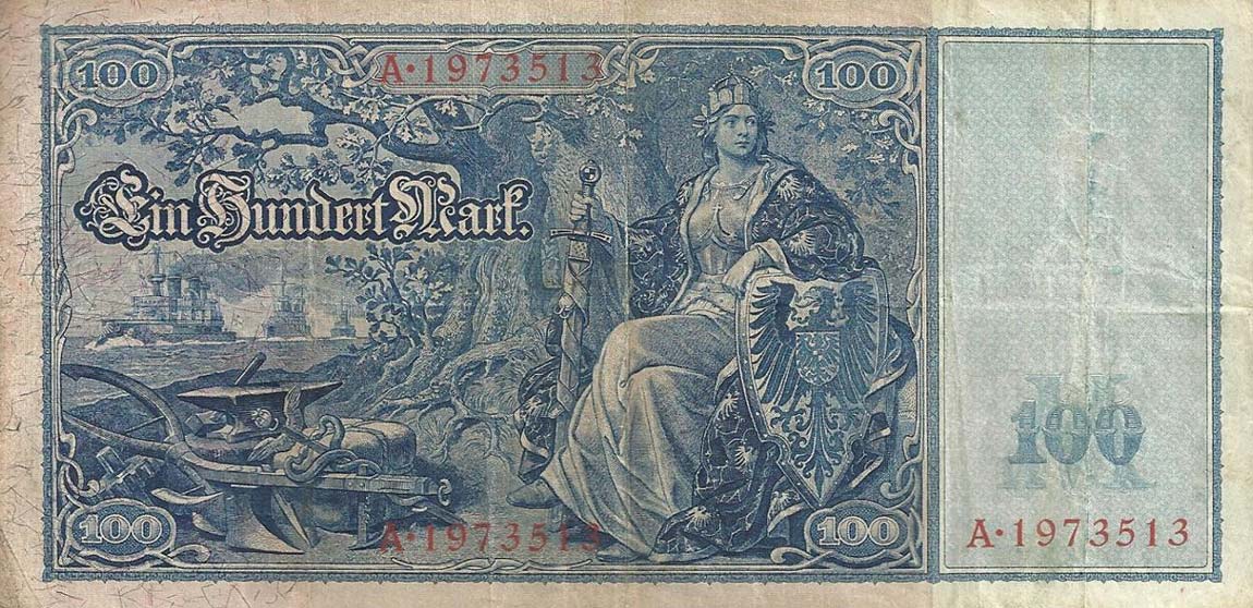 Back of Germany p38: 100 Mark from 1909