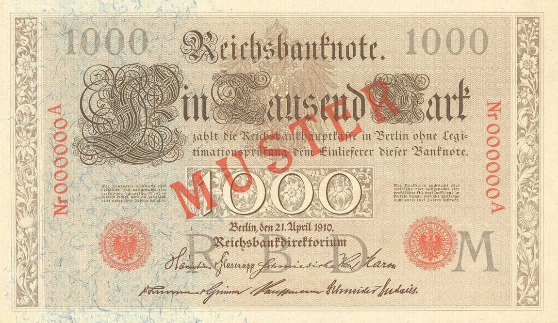 Front of Germany p44s: 1000 Mark from 1910