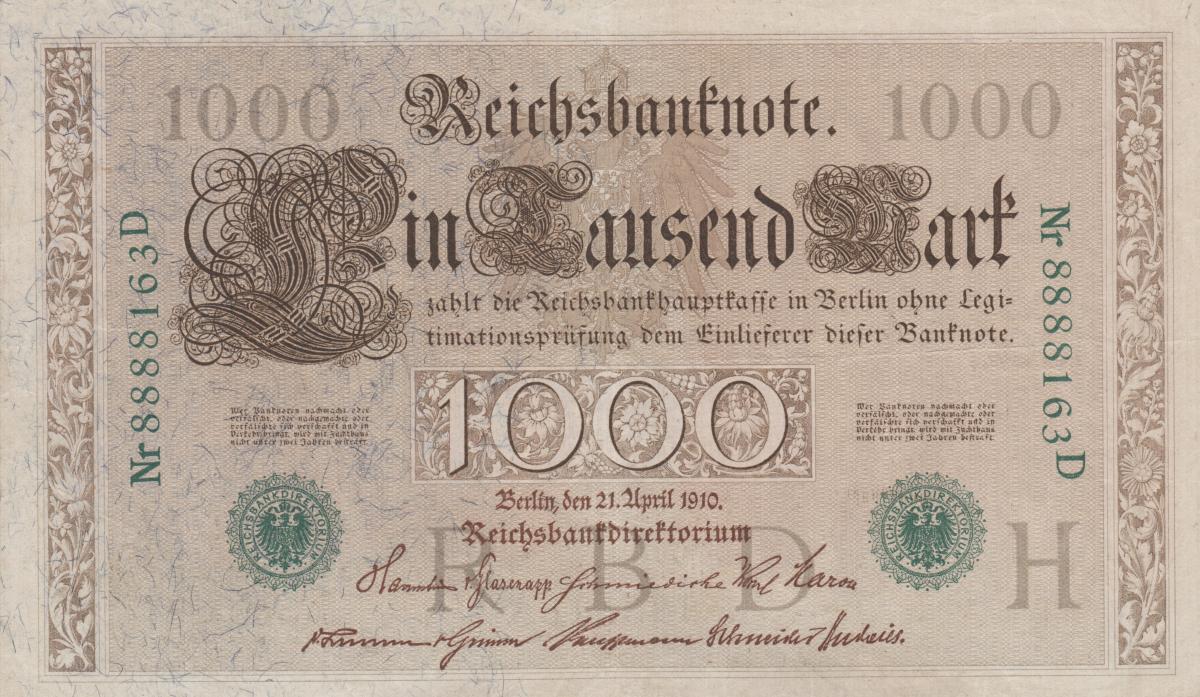 Front of Germany p45b: 1000 Mark from 1910