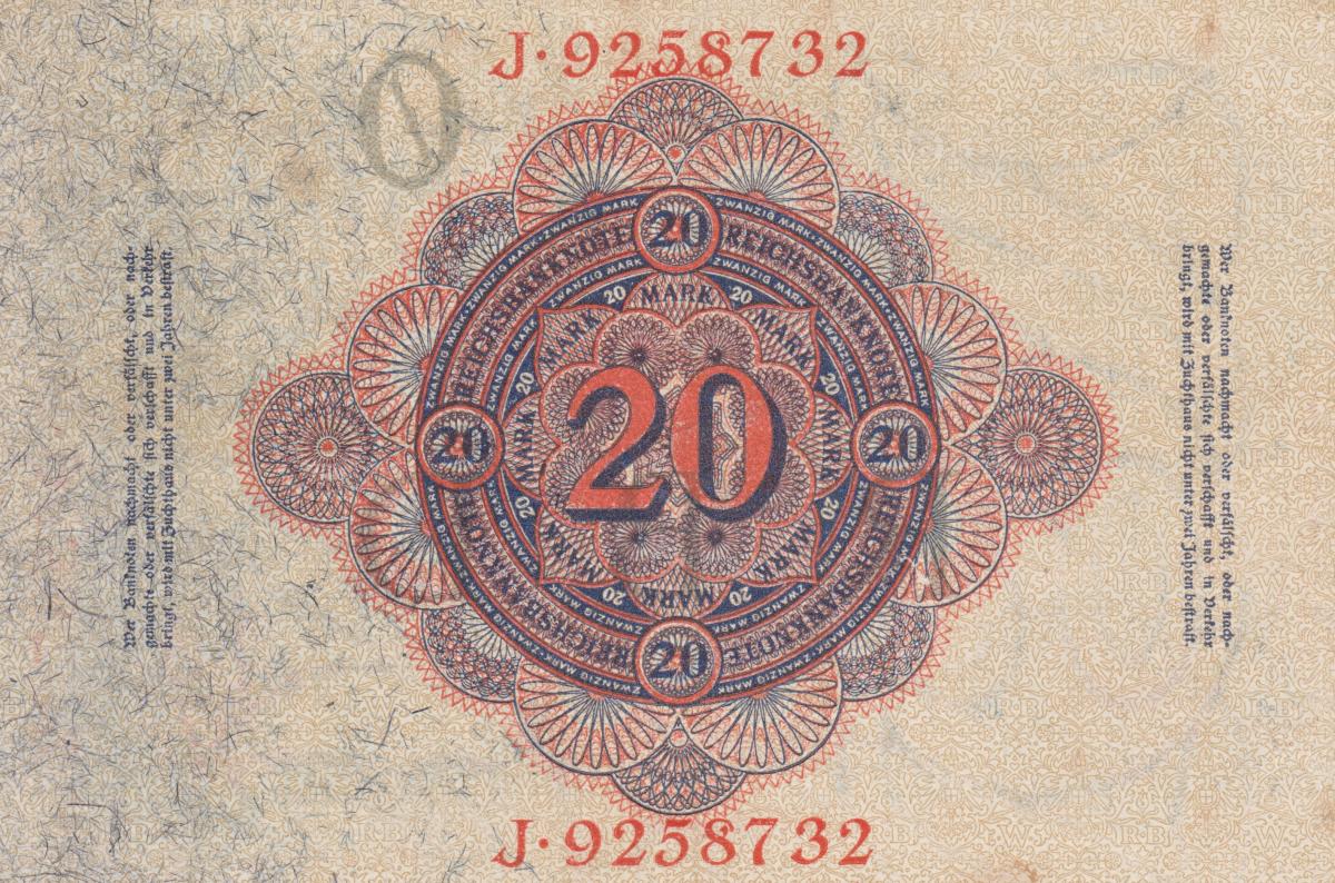 Back of Germany p46b: 20 Mark from 1914