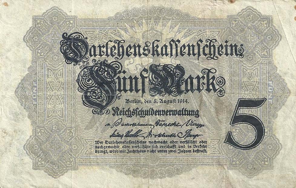 Front of Germany p47c: 5 Mark from 1914
