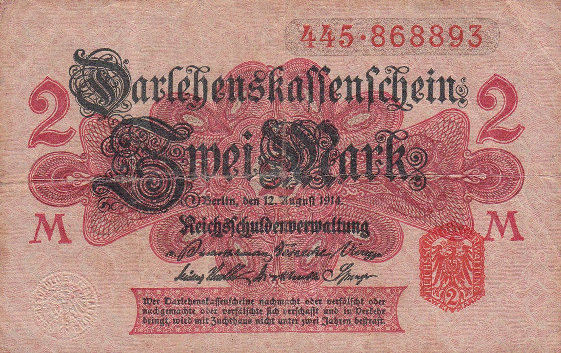 Front of Germany p54: 2 Mark from 1914