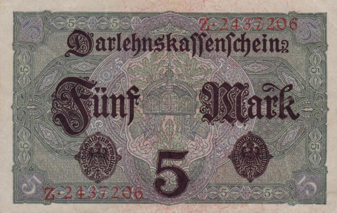 Back of Germany p56a: 5 Mark from 1917