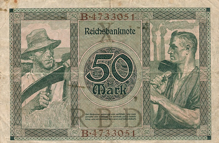 Back of Germany p68: 50 Mark from 1920