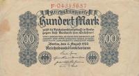 p75 from Germany: 100 Mark from 1922