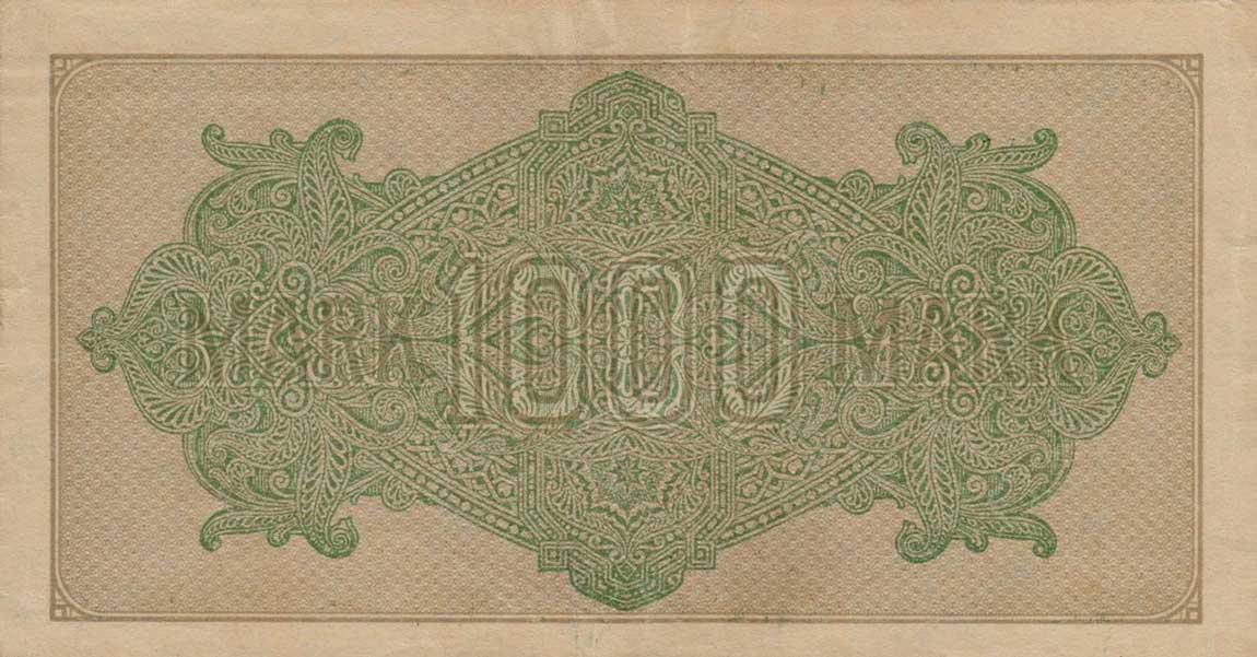 Back of Germany p76e: 1000 Mark from 1922