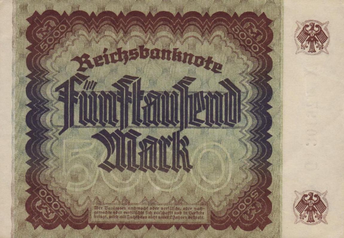 Back of Germany p81c: 5000 Mark from 1922